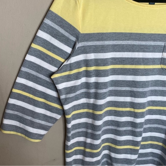Karen Scott Sport Women’s 3/4 Sleeve Top Yellow Gray Stripes Size 1X - Picture 16 of 16